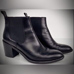Jenni Kayne Leather Chelsea Heeled Boots in black color Size EU 41 = US 11